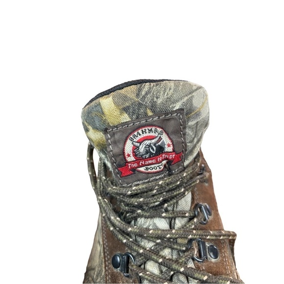 Brahma Trophy Waterproof Hiking Boots Size 12 Mossy Oak Camo and Brown Suede - Picture 5 of 12